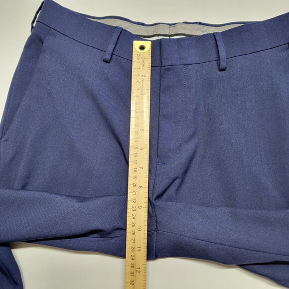 Haggar Mens Dress Pants 30 X 30 Slim Fit Premium Stretch Straight Leg Navy Blue - Picture 13 of 14